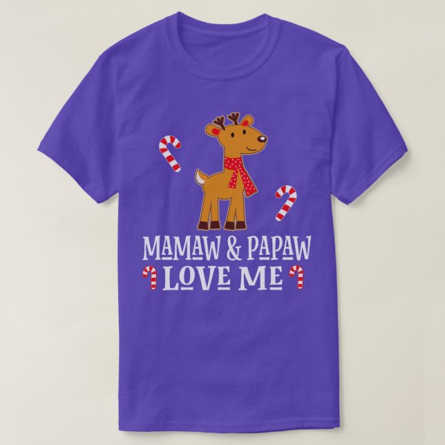 Mamaw and Papaw Christmas Reindeer T-Shirt (Design Front)