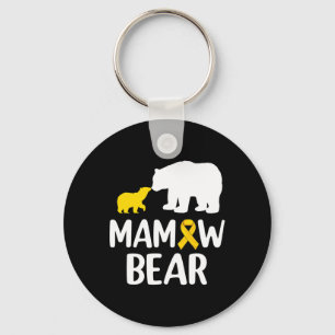 Mamaw Bear Childhood Cancer Awareness Support Squa Key Ring