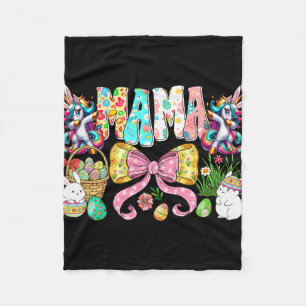 Mamaw Bunny Matching Family Group Rabbit Easter Da Fleece Blanket