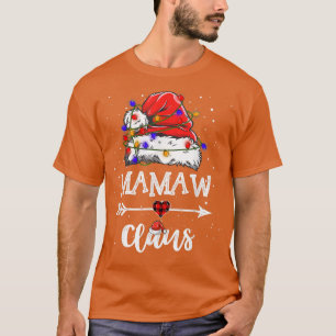 Mamaw Claus Christmas Light Pajama Family Matching T-Shirt