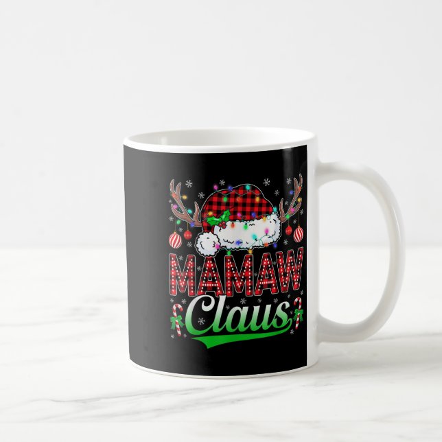 Mamaw Claus Christmas Lights Matching Family Xmas  Coffee Mug (Right)