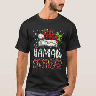 Mamaw claus christmas lights matching family xmas  T-Shirt