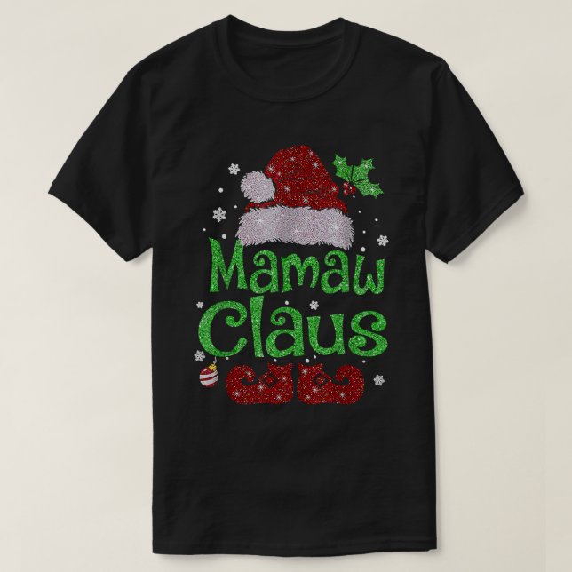 Mamaw Claus Shirt Christmas Pajama Family Matching (Design Front)
