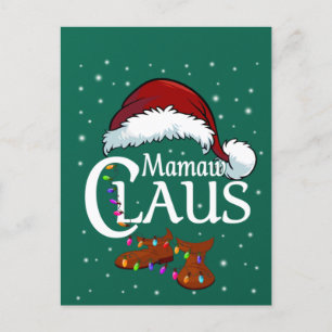Mamaw Claus Shirt, Family Matching Mamaw Claus Paj Postcard