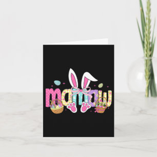 Mamaw Coquette Bow Bunny Ears Easter Card