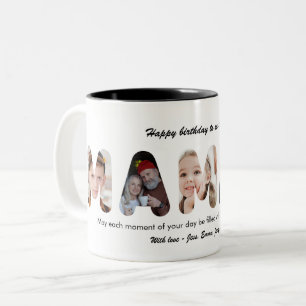 Mamaw Custom Photo Collage Personalised Grandma Two-Tone Coffee Mug