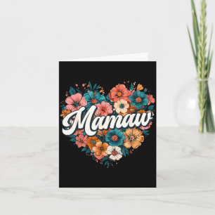Mamaw floral heart flower mother's day vintage card