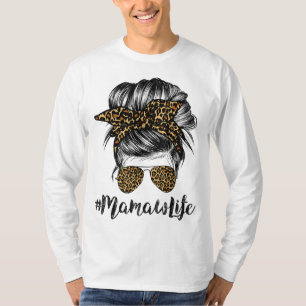 Mamaw Life Hair Bandanna Glasses Leopard Print Mot T-Shirt