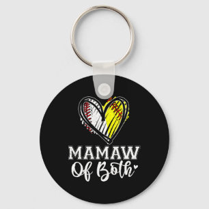 Mamaw Of Both Baseball Softball Mamaw Mothers Day Key Ring