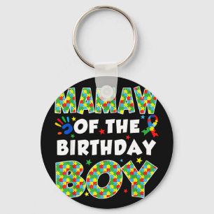 Mamaw of the bday boy autism awareness puzzle key ring