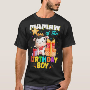 Mamaw Of The Birthday Boy Cow Farm Animals Family T-Shirt