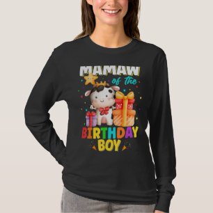 Mamaw Of The Birthday Boy Cow Farm Animals Family T-Shirt