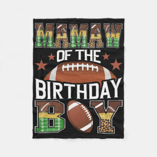 Mamaw Of The Birthday Boy Football Lover Game Day Fleece Blanket