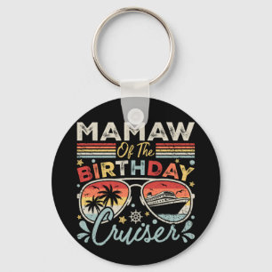 Mamaw of the Birthday Cruiser Vacation Circle Key Ring
