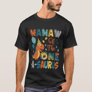 Mamaw of The One-A-Saurus 2Nd Birthday Dinosaur Pa T-Shirt
