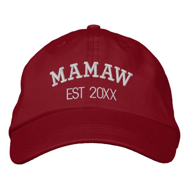 Mamaw Personalised Grandma Gift Custom Text Embroidered Hat (Front)