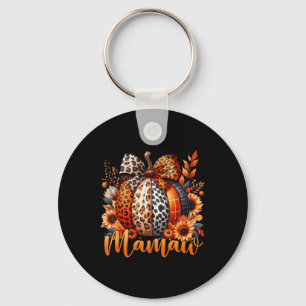 Mamaw Thanksgiving Leopard Pumpkin Sunflower Coque Key Ring