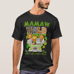 Mamaw Wild Zoo Theme Birthday Truck Safari Jungle  T-Shirt