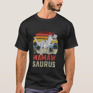 Mamawsaurus T Rex Dinosaur Mamaw Saurus Family Mat T-Shirt