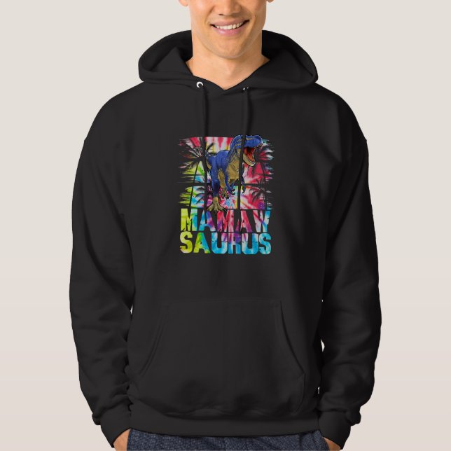 Mamawsaurus T Rex Dinosaur Mamawsaurus Matching Ti Hoodie (Front)