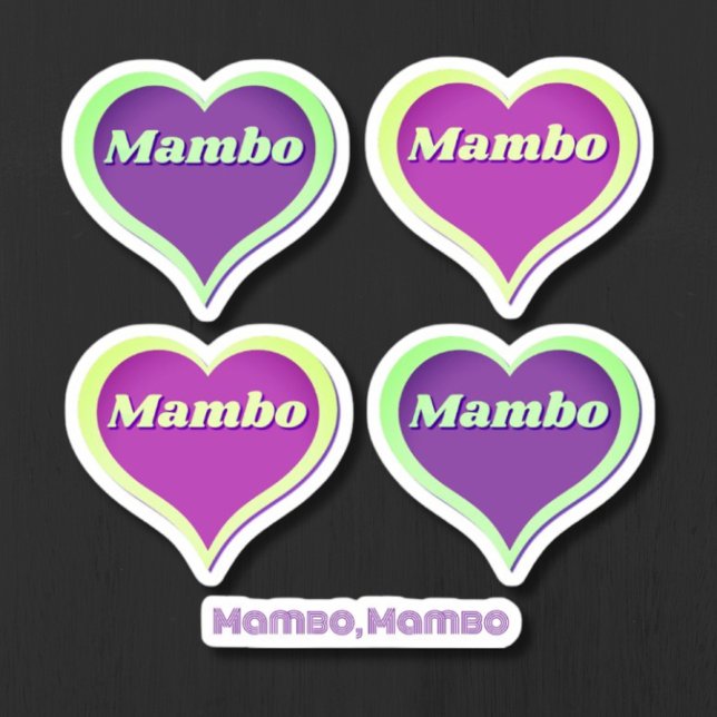 Mambo heart stickersheet Custom-Cut Vinyl Sticker (Creator Uploaded)