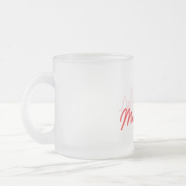 MAMDANI nyc SKYLINE Frosted Glass Coffee Mug (Left)