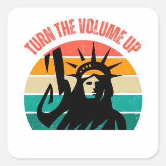 Mamdani Turn The Volume Up New York Mayor Square Sticker