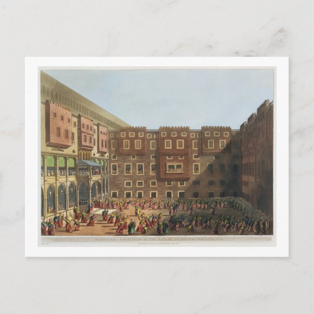 Mamelukes Exercising in the Square of Mourad Bey's Postcard (Front)