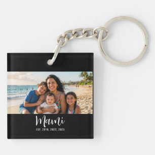 Mami Established Personalizado Foto Script Moderna Key Ring