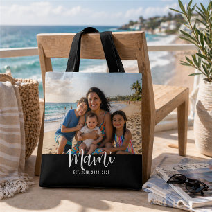 Mami Established Personalizado Foto Script Moderna Tote Bag