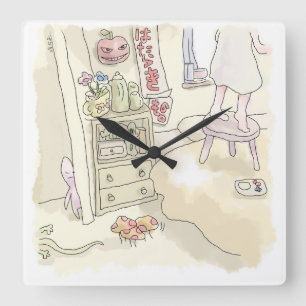Mamichi Saganomi Square Wall Clock