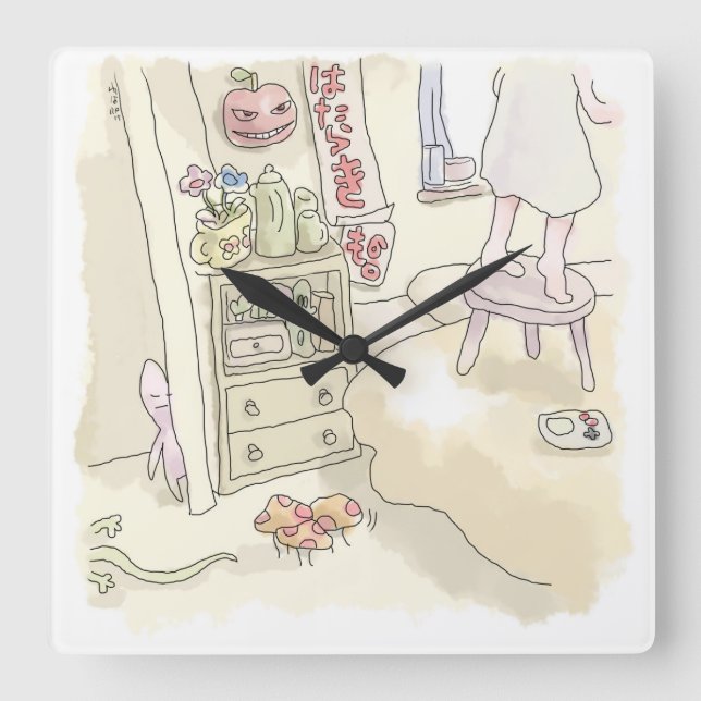 Mamichi Saganomi Square Wall Clock (Front)