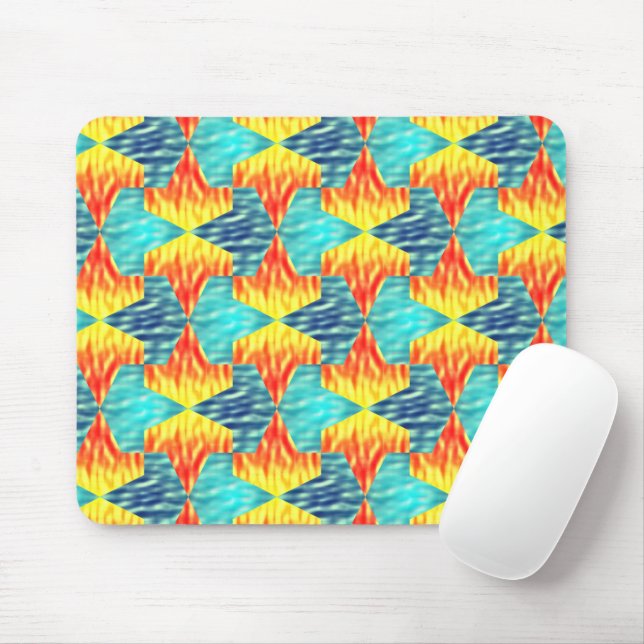Mamluks Djinns Fire and Water Pattern Mouse Mat (With Mouse)