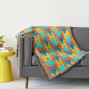 Mamluks Djinns Fire and Water Pattern Throw Blanket
