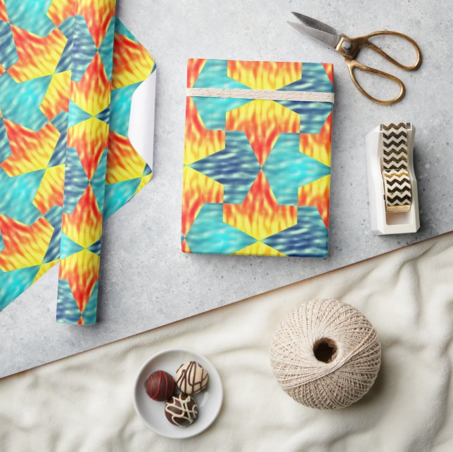 Mamluks Djinns Fire and Water Pattern Wrapping Paper (Crafts)