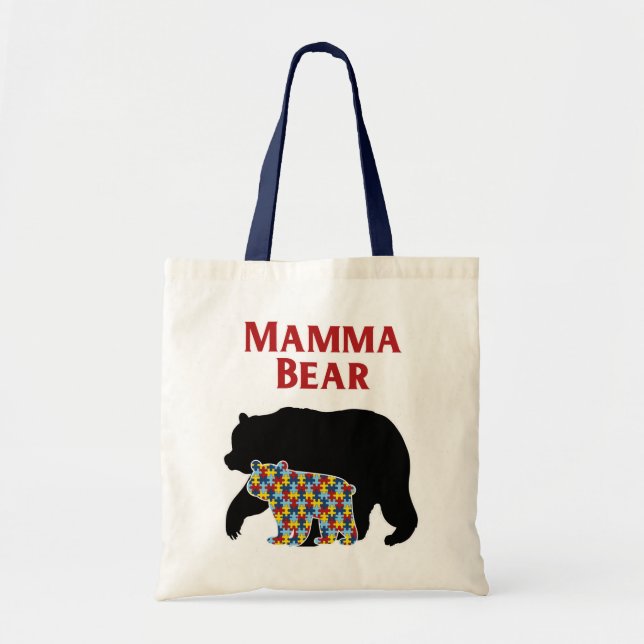 Mamma Bear, Autism Mum Pride Tote Bag (Front)