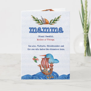 Mamma Definition Card (Swedish mum)