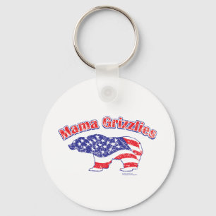 Mamma-Grizzly-Distressed Key Ring