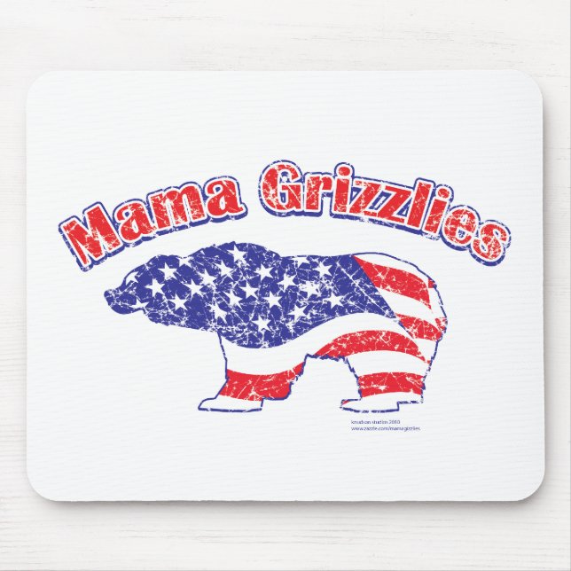 Mamma-Grizzly-Distressed Mouse Mat (Front)
