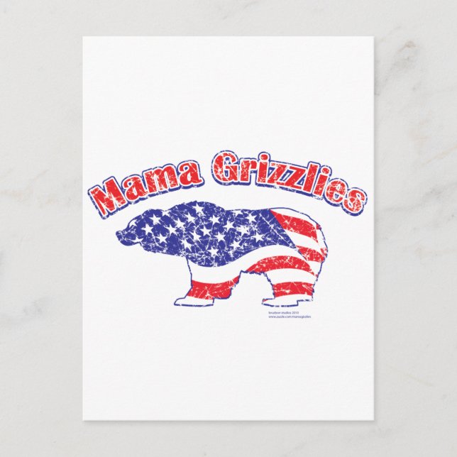 Mamma-Grizzly-Distressed Postcard (Front)