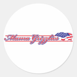 Mamma-Grizzly.Script-eps Classic Round Sticker