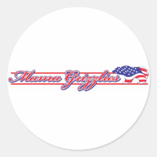 Mamma-Grizzly.Script-eps Classic Round Sticker