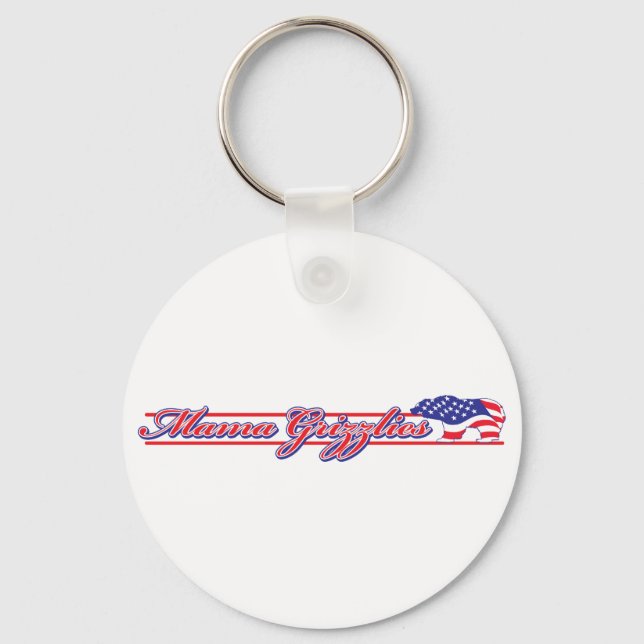 Mamma-Grizzly.Script-eps Key Ring (Front)