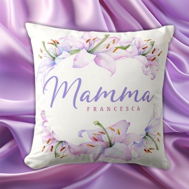 Mamma Lilies - Personalised Mother gift Cushion (Creator Uploaded)