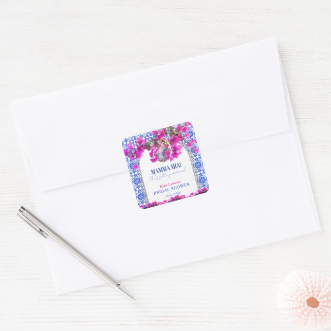 Mamma Mia Bridal Shower Square Sticker (Envelope)