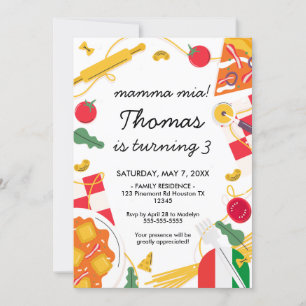 mamma mia! Italian Birthday Party Invitation