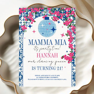 Mamma Mia Mediterranean Dancing Queen Birthday Invitation