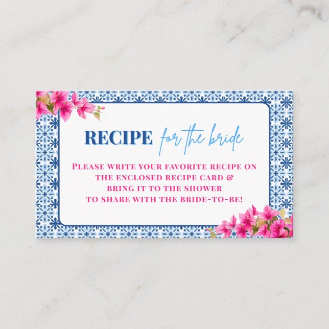 Mamma Mia! Recipe for the bride Enclosure Card (Front)