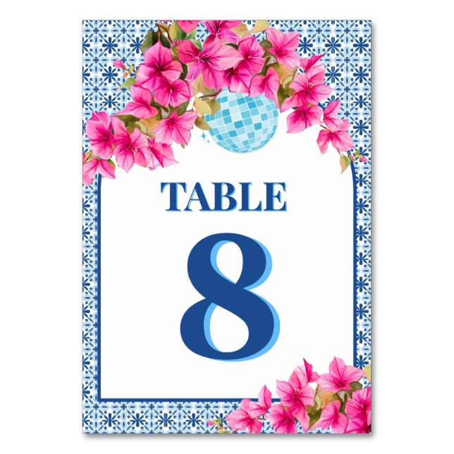 Mamma Mia! Table Number Card (Front)