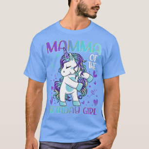 Mamma of the Birthday Girl Flossing Unicorn Mum Mo T-Shirt